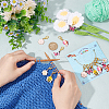 Alloy Enamel Bee & Flower & Butterfly Charm Locking Stitch Markers HJEW-PH01786-3