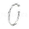 Non-Tarnish 304 Stainless Steel 3 Line Open Cuff Bangles for Women BJEW-S155-01P-1