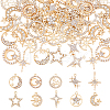 DICOSMETIC 40Pcs 10 Styles Alloy Crystal Rhinestone Pendants FIND-DC0006-40-1