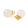 Natural White Chalcedony Round Charms G-P577-04G-2