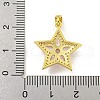Star Rack Plating Brass Cubic Zirconia Pendants KK-M291-10G-3