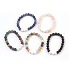 Natural Gemstone and Natural Dyed Lava Rock Stretch Bracelets Sets BJEW-JB03798-1