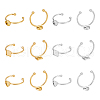 Unicraftale 12Pcs 6 Styles 304 Stainless Steel Open Cuff Ring Components STAS-UN0061-30-1