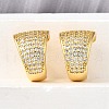 Brass Micro Pave Clear Cubic Zirconia Cuff Earrings EJEW-K309-04G-2