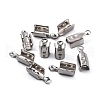 201 Stainless Steel Fold Over Crimp Cord Ends STAS-R055-09-2