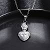 Fire Thorn Sacred Heart of Jesus 304 Stainless Steel Pendant Necklaces NJEW-M096-14P-4