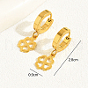 Fashionable Clover Brass Hoop Earrings HI5934-5