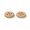 Brass Pave Clear Cubic Zirconia Spacer Beads KK-A171-08G-01-2