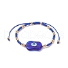 3Pcs 3 Color Evil Eye Lampwork & Glass Seed Braided Bead Bracelets Set for Women BJEW-JB09250-4