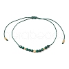 Natural Round Malachite Beads Braided Bead Bracelets for Women BJEW-JB11655-11-2