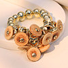 Flat Round Alloy & Natural Coconut & CCB Plastic Beaded Bracelets for Women WG3C418-01-3