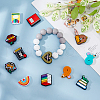 DICOSMETIC 12Pcs 12 Styles Teachers' Day Food Grade Eco-Friendly Silicone Focal Beads SIL-DC0001-60-5