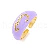 Number 3 Brass Micro Pave Clear Cubic Zirconia Open Cuff Rings RJEW-U009-02D-G-1