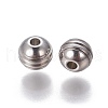 Tarnish Resistant 201 Stainless Steel Grooved Beads X-STAS-P239-04P-2