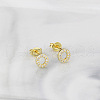 Brass Clear Cubic Zirconia Stud Earrings WGC2A80-15-1