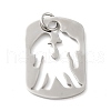 Non-Tarnish Hollow 304 Stainless Steel Pendants STAS-C086-04F-P-1