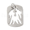 Hollow 304 Stainless Steel Pendants STAS-C086-04F-P-1