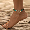 Double Heart Alloy Link Stretch Anklets WGCB0A2-13-1
