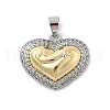 Brass Micro Pave Cubic Zirconia Pendants KK-C091-02-PG-2