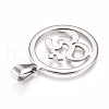 Yoga 304 Stainless Steel Pendants STAS-I135-24P-2