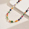 Dyed Natural Shell Nuggets Beaded Necklaces for Women UA5523-4