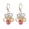 Glass & Glass Seed Beads Flower Pendant Necklaces & Hoop Earrings Sets SJEW-MZ00012-9
