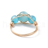 Cat Eye Beaded Finger Ring RJEW-JR00560-01-7