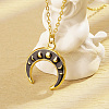 Stylish Stainless Steel Black Enemel Double Horn Pendant Necklaces for Women's Daily Wear VF2621-2-1