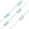 304 Stainless Steel Cable Chains and Dyed Shell Beads STAS-B067-02P-01-1