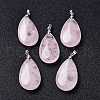 Natural Rose Quartz Pendants G-D084-01P-B15-5