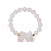 Natural Rose Quartz Beaded Rings RJEW-TA00191-03-2