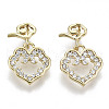 Brass Micro Pave Cubic Clear Zirconia Charms KK-N232-130-NF-1