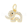 Rack Plating Brass Cubic Zirconia Charms KK-Z060-12G-1