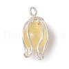 Dyed Natural Selenite Pendants PALLOY-TA00189-02-3