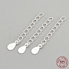 925 Sterling Silver Twisted Extender Chains STER-S002-33-3