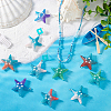   36Pcs 6 Colors Opaque Resin Pendants RESI-PH0002-25-5