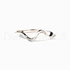 Wave Shaped Brass Micro Pave Clear Cubic Zirconia Finger Rings FS-WG385C2-05-5
