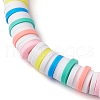 Rainbow Color Disc Handmade Polymer Clay Beaded Stretch Bracelets for Women BJEW-JB10353-01-3