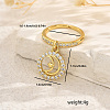 Brass Micro Pave Cubic Zirconia Pendant Finger Rings for Women OA1254-3-2