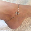 Tibetan Style Alloy Dragonfly Link Chain Anklets for Women WGFA0A3-01-2