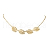 Hollow Leaf Brass Pendant Necklaces NJEW-TA00135-1