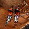 Bohemian Handwoven Glass Beaded Dangle Earrings IB9205-1