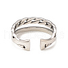 Non-Tarnish 304 Stainless Steel Double Line Open Cuff Ring for Women RJEW-I096-13P-3