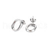304 Stainless Steel Hollow Oval Stud Earrings for Woman EJEW-N097-004P-2
