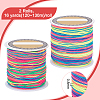 GOMAKERER 2 Rolls Segment Dyed Polyester Cords Macrame Thread OCOR-GO0001-04-2