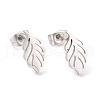 Non-Tarnish 304 Stainless Steel Leaf Stud Earrings for Women EJEW-G328-03P-1
