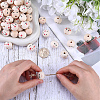 Gorgecraft 100Pcs 5 Styles Printed Wood European Beads WOOD-GF0002-23-3