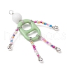Natural White Jade & Acrylic & Glass Seed Beaded Human Big Pendants PALLOY-JF03500-4