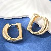 Brass D-Shaped Hoop Earrings EJEW-Q016-17G-5