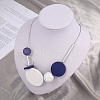 Alloy & Wood & CCB Plastic Discs Bib Choker Necklaces for Women FS-WG8FB65-03-2